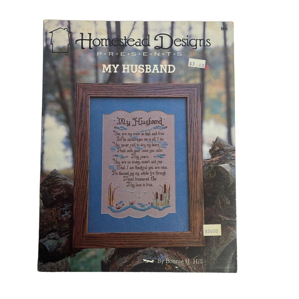 Vintage Cross Stitch‎ Pattern Leaflet My Husband by Homestead Designs